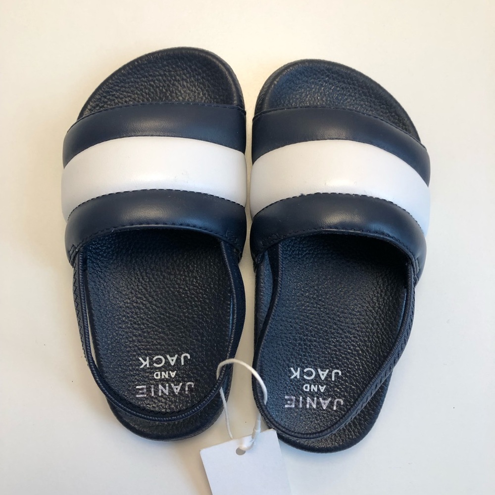 Janie and Jack NWT navy pool slide sandals